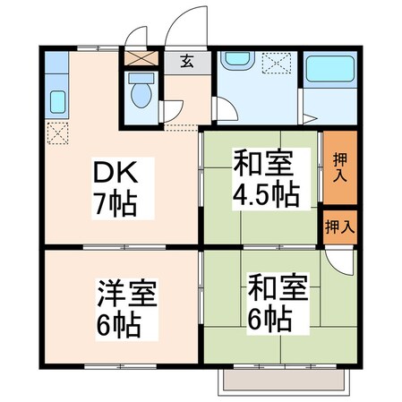 桜木二丁目 徒歩3分 1階の物件間取画像